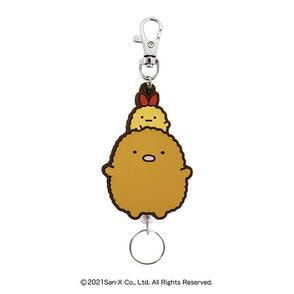 すみっコぐらし　ラバーリールキーホルダー（とんかつ）