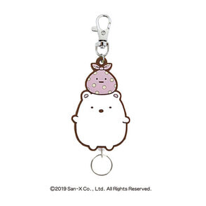 すみっコぐらし　ラバーリールキーホルダー（しろくま）