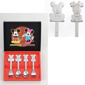 ミッキー＆ミニ― ステンレス・スプーン＆フォーク4pc