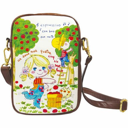 【新品】水森亜土★ボールアンドチェーン バッグ　ショルダーストラップ付（おまけ） ボールアンドチェーン コラボ 水森亜土 アドちゃん 高島屋限定