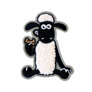 ひつじのショーン　モコモコ刺繍ステッカー（クッキー）
