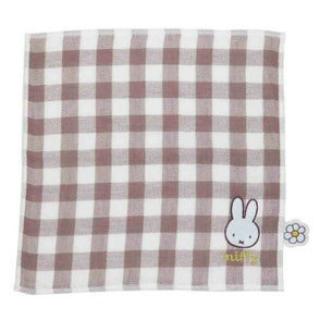 ミッフィー ストロベリー＆チョコレート ガーゼギンガムタオル ブラウン