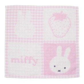 ミッフィー ストロベリー＆チョコレート スクエアギンガムタオル ピンク